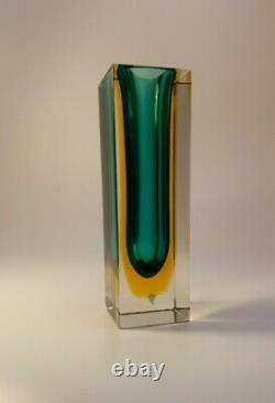 Vintage Bubble Cluster Mandruzzato Multi Sommerso Murano Faceted Art Glass Vase