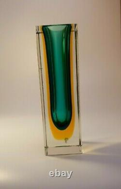 Vintage Bubble Cluster Mandruzzato Multi Sommerso Murano Faceted Art Glass Vase