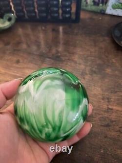 Vintage Carlo Moretti Green And White Marbled Murano Glass Bowl