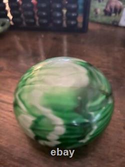 Vintage Carlo Moretti Green And White Marbled Murano Glass Bowl