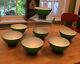 Vintage Carlo Moretti Murano Green White Cased Glass (7) Footed Bowls HTF 4.75