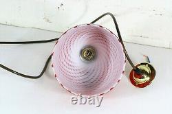 Vintage Ceiling Light Murano Italian Red Spun Glass Pendant & Fittings 2