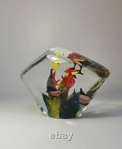 Vintage Cenedese Large Murano 1980s Paperweight Fish Aquarium Art Glass Piece