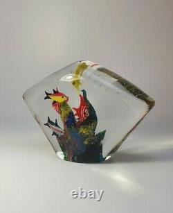 Vintage Cenedese Large Murano 1980s Paperweight Fish Aquarium Art Glass Piece