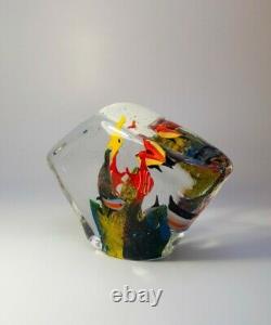 Vintage Cenedese Large Murano 1980s Paperweight Fish Aquarium Art Glass Piece