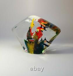 Vintage Cenedese Large Murano 1980s Paperweight Fish Aquarium Art Glass Piece