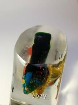 Vintage Cenedese Large Murano 1980s Paperweight Fish Aquarium Art Glass Piece