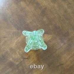 Vintage Cenedese Murano Glass Christmas Tree Gold Polveri Green Swirl Twist 9