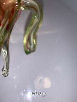 Vintage Cenedese Murano Uranium Vaseline Art Glass Horse Ultra Rare 4 1/2