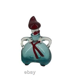 Vintage Decanter Murano Glass Blue handmade studio