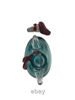 Vintage Decanter Murano Glass Blue handmade studio