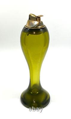 Vintage Elaborate Murano Glass Ashtray & Lighter in Green Flavio Poli Style