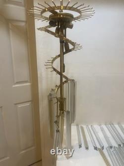 Vintage Entry Spiral Venini Italian Murano Glass Chandelier