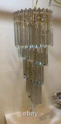 Vintage Entry Spiral Venini Italian Murano Glass Chandelier
