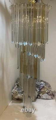 Vintage Entry Spiral Venini Italian Murano Glass Chandelier