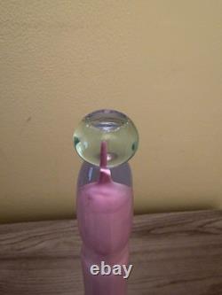 Vintage Erotic Murano Style Art Glass Sculpture Hand Painted Pink Opaline 13