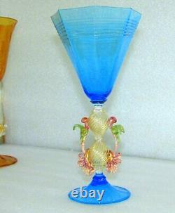 Vintage Exceptional Large Italian Signed Murano Venetian Art Glass Goblet