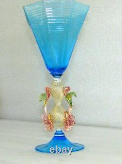 Vintage Exceptional Large Italian Signed Murano Venetian Art Glass Goblet