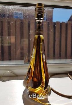 Vintage Extra Large Murano Sommerso Glass Lamp Base Brown Amber Colours Seguso
