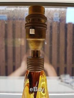Vintage Extra Large Size Murano Sommerso Glass Lamp Base Brown Amber flavio