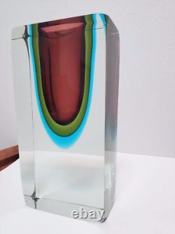 Vintage Flavio Poli Sommerso Glass Murano Vase