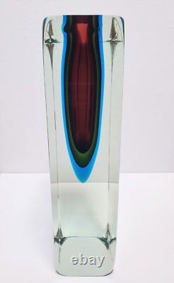 Vintage Flavio Poli Sommerso Glass Murano Vase