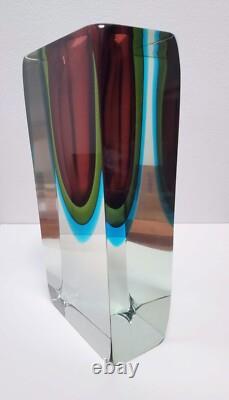 Vintage Flavio Poli Sommerso Glass Murano Vase