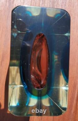 Vintage Flavio Poli Sommerso Glass Murano Vase
