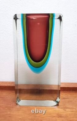 Vintage Flavio Poli Sommerso Glass Murano Vase