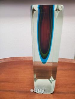 Vintage Flavio Poli Sommerso Glass Murano Vase