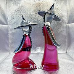 Vintage Formia Murano Glass Asian Male Female Figurines Made in Italy Set of 2