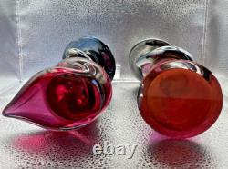 Vintage Formia Murano Glass Asian Male Female Figurines Made in Italy Set of 2
