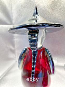 Vintage Formia Murano Glass Asian Male Female Figurines Made in Italy Set of 2
