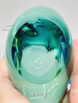 Vintage Formia Murano Jeweled Art Glass Bird Sculpture Aquamarine with COA 5