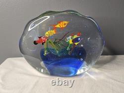 Vintage Formia Vetri DI Murano Glass Aquarium Sculpture Art 6.5 Heavy