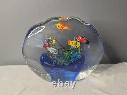 Vintage Formia Vetri DI Murano Glass Aquarium Sculpture Art 6.5 Heavy
