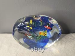 Vintage Formia Vetri DI Murano Glass Aquarium Sculpture Art 6.5 Heavy