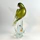 Vintage Formia Vetri Di MURANO Blown Glass Bird Green Gold Wing Away ITALY 70's