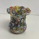 Vintage Fratelli Toso Millefiori Toothpick Holder Vase 2.5 Murano Art Glass