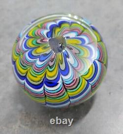 Vintage Fratelli Toso Murano Glass Rainbow Ribbon Paperweight