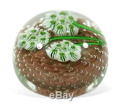 Vintage Fratelli Toso Murano Italian Art Glass Paperweight Millefiori Flowers