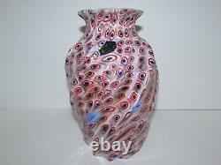 Vintage Fratelli Toso Murano Murrine Art Glass Vase 1009