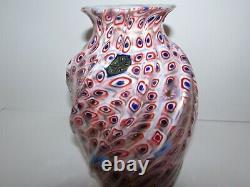 Vintage Fratelli Toso Murano Murrine Art Glass Vase 1009