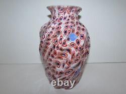 Vintage Fratelli Toso Murano Murrine Art Glass Vase 1009