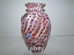 Vintage Fratelli Toso Murano Murrine Art Glass Vase 1009