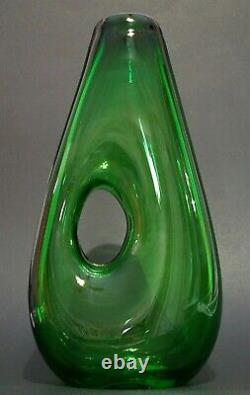 Vintage Fulvio Bianconi Murano Art Glass Forato Vase For Venini Labeled