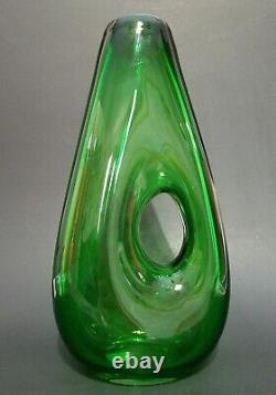 Vintage Fulvio Bianconi Murano Art Glass Forato Vase For Venini Labeled