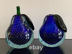 Vintage Genuine Venetian Glass Made in Murano Italy Pear Bookends