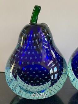 Vintage Genuine Venetian Glass Made in Murano Italy Pear Bookends