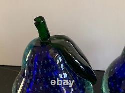 Vintage Genuine Venetian Glass Made in Murano Italy Pear Bookends